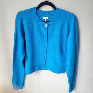 NEW Aerie Soft Cropped Cardigan Sweater, Size Small, Color Riptide Aqua